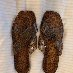 Leopard-print Anthropologie Sandals